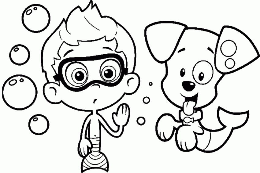 Plansa de colorat cu Bubble Guppies 40 40